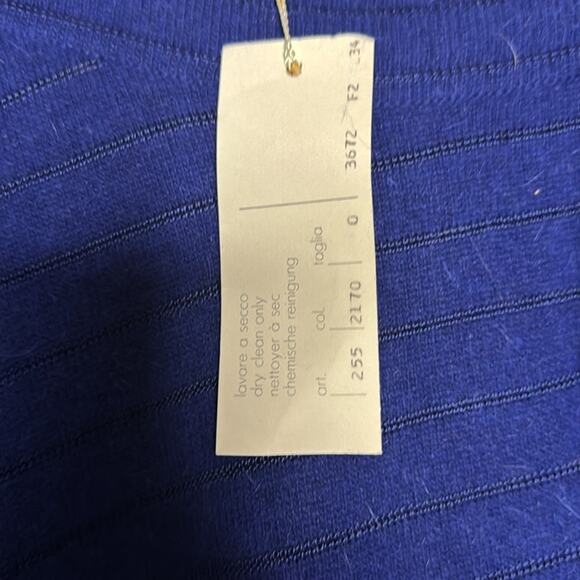 NWT Vintage Les Copains Blue Sheer Striped Sweater - Picture 6 of 6